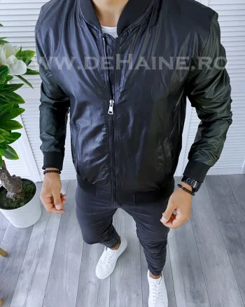 Geaca barbati neagra din piele ecologica B5998 86-3.3