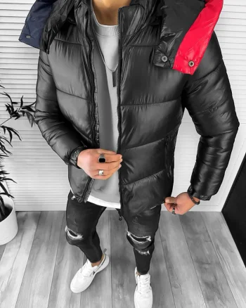 Geaca barbati de iarna neagra A2312  D1-4