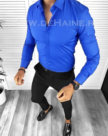 Camasa barbati albastra slim fit B8413