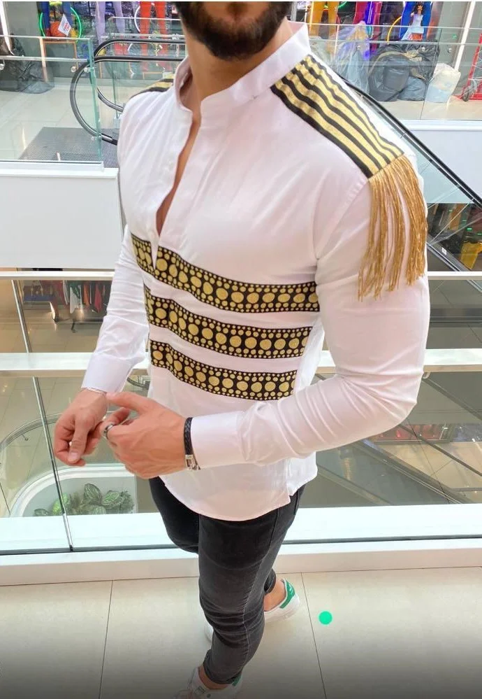 Camasa barbati alba slim fit pentru evenimente B8561 O3-3.1