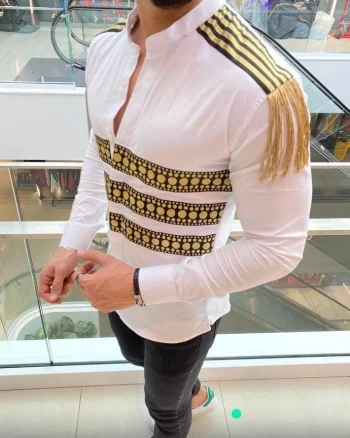 Camasa barbati alba slim fit pentru evenimente B8561 O3-3.1