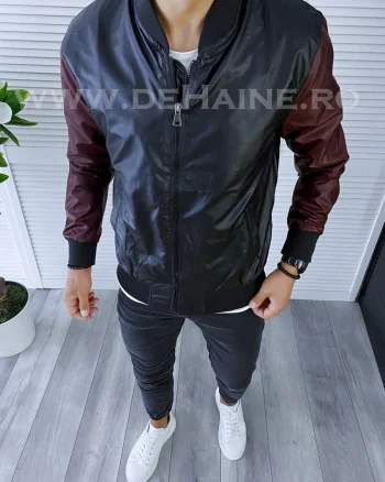 Geaca barbati neagra din piele ecologica B5991 D5-4.1