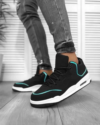 Adidasi barbati casual  negru cu verde 5919  N4-4