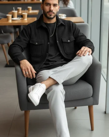 Camasa barbati casual neagra 12915