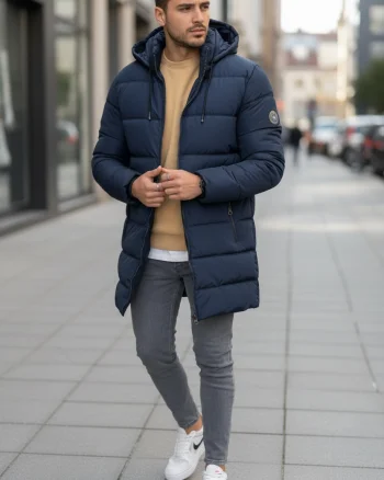 Geaca barbati de iarna bleumarin A26