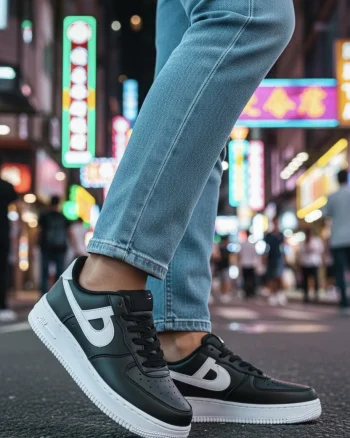 Adidasi dama negri cu alb  casual  B99