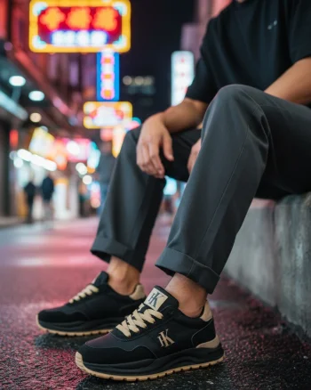 Adidasi barbati casual  negri A2571