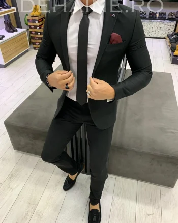 Sacou barbati negru slim fit ZR A4081 124-4