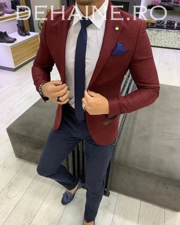 Sacou barbati grena slim fit ZR A3924  104