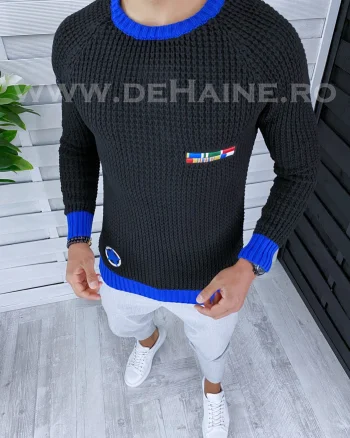 Pulover barbati gros slim fit negru T3583 P18-5.3