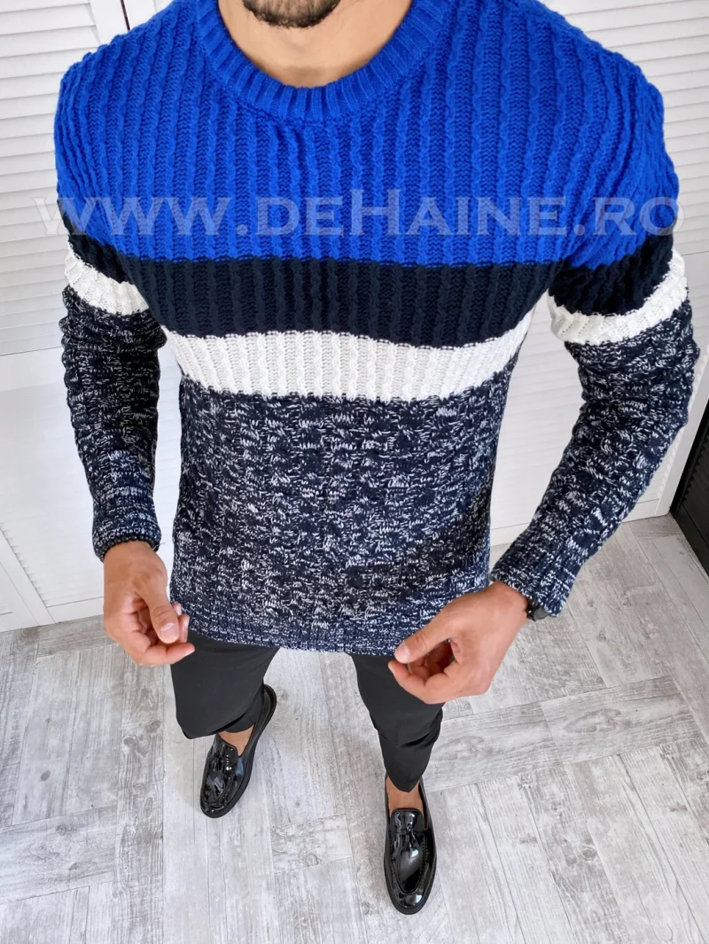 Pulover barbati gros slim fit bleumarin T3572   87-2