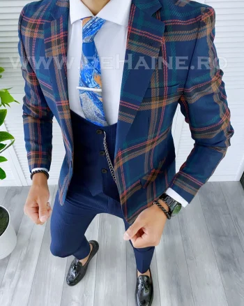 Sacou barbati in carouri slim fit B5299  O3-1.3