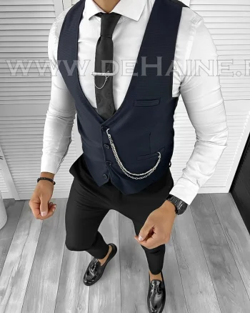 Vesta barbati eleganta slim fit bleumarin  B8165  D13-4.3