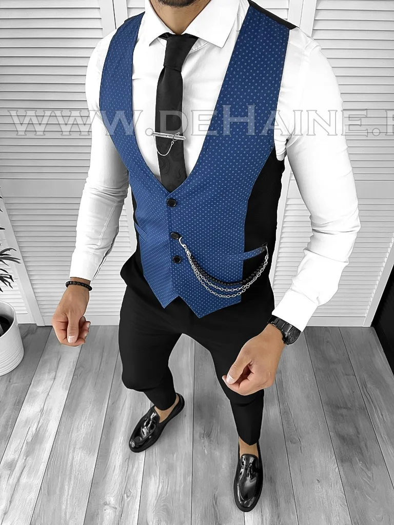 Vesta barbati eleganta slim fit bleumarin B8121 N7-4.3