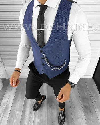 Vesta barbati eleganta slim fit bleumarin B8184 75-4 e
