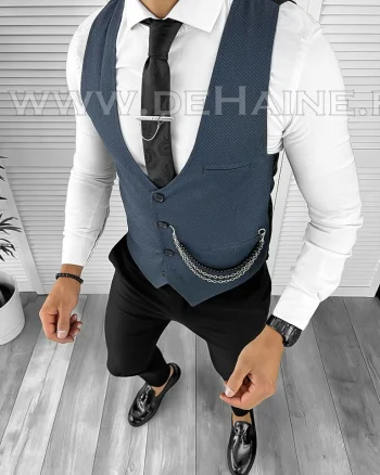 Vesta barbati eleganta slim fit bleumarin B8189 P19-3.2