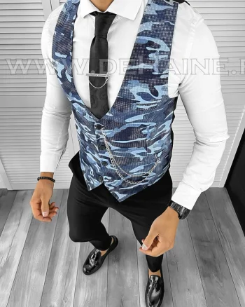 Vesta barbati eleganta slim fit camuflaj B8074 D3-4.1