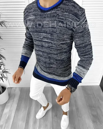 Pulover barbati gros slim fit bleumarin T3616  96-1