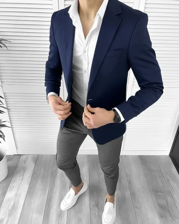 Sacou barbati slim fit bleumarin 10272 D3-3.1/  E 100-3 ~