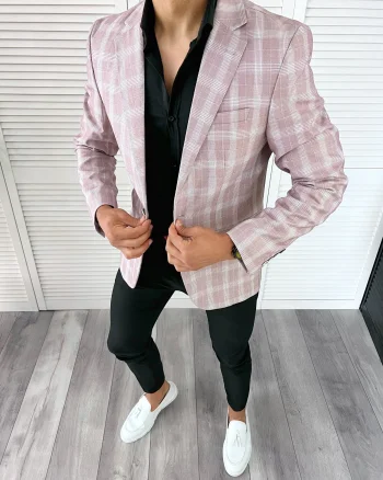 Sacou barbati slim fit in carouri 11983 D3-2.4