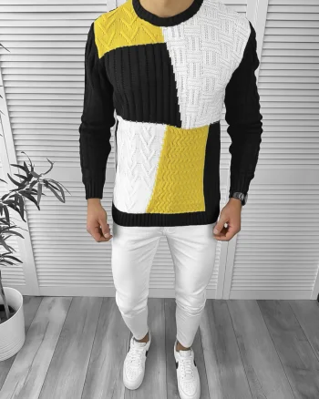 Pulover barbati gros negru  slim fit ZR T3611 i7-8 Y13