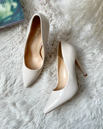 Pantofi eleganti dama  cu toc subtire bej GH105 N7-3