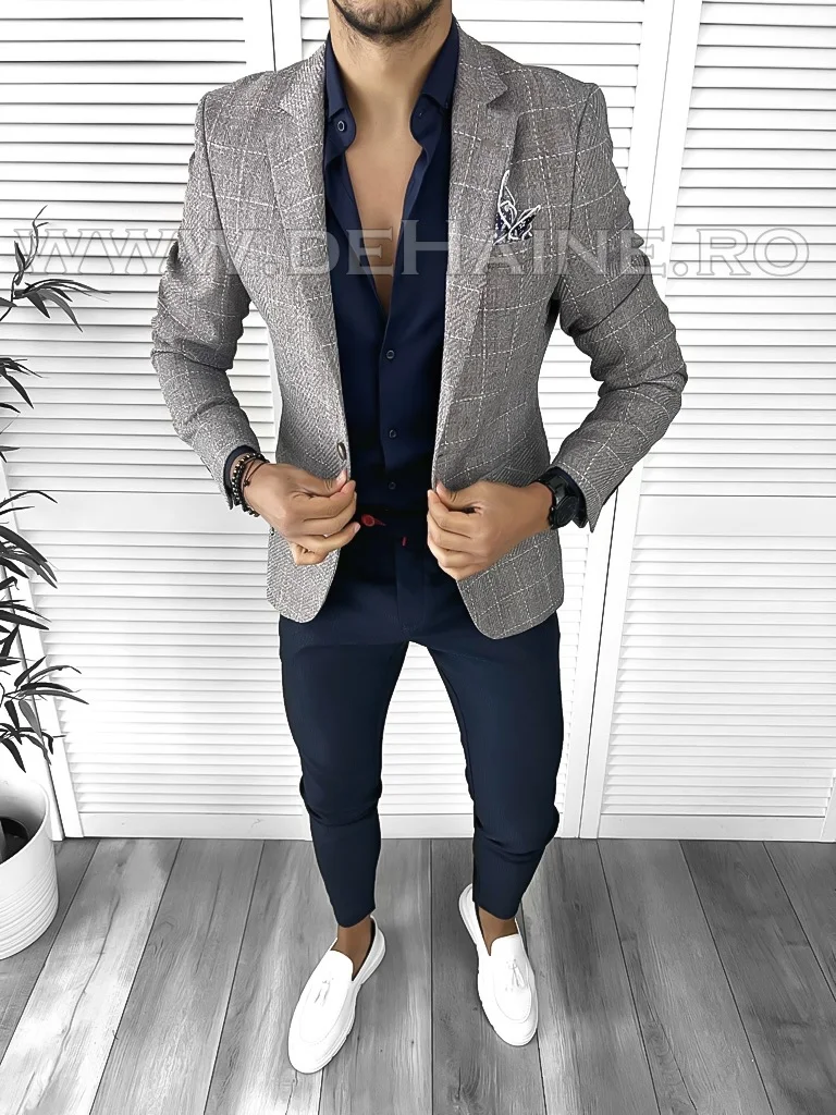 Sacou barbati in carouri slim fit B4976  i2-5.2