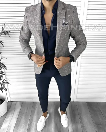 Sacou barbati in carouri slim fit B4976  i2-5.2