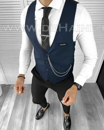 Vesta barbati eleganta slim fit bleumarin B8150 142-6 E