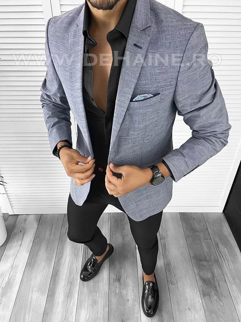Sacou barbati batal slim fit albastru B8281 P18-3.2