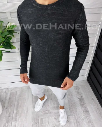 Pulover barbati gros slim fit negru T3652 P18-4.2