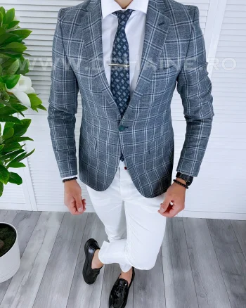 Sacou barbati in carouri  slim fit B1485 40-4.2