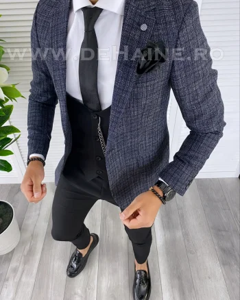 Sacou barbati in carouri slim fit B4982   i18-3.1