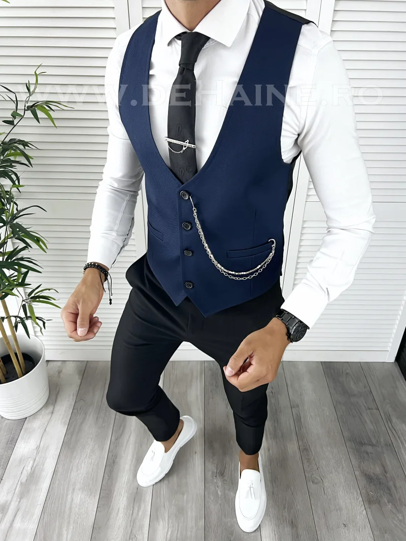 Vesta barbati eleganta slim fit bleumarin V55 N7-4.2
