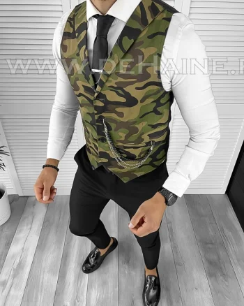 Vesta barbati eleganta slim fit camuflaj B8060  O1-4.2