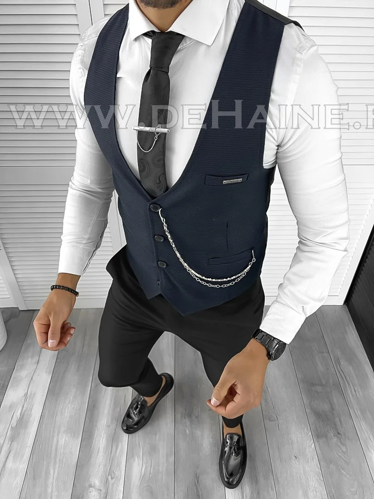 Vesta barbati eleganta slim fit bleumarin  B8166 P19-3.2