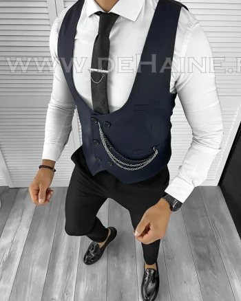 Vesta barbati eleganta slim fit neagra B8186  O1-4.2