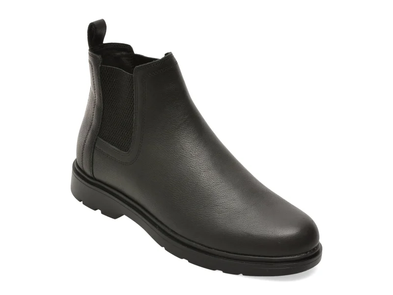 Ghete GEOX negre, U66CJA, din piele naturala