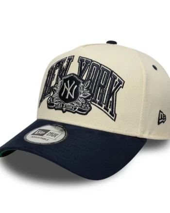 Sapca New Era MLB New York Yankees Suede  9FORTY E-Frame Adjustable Cap Cream  Navy