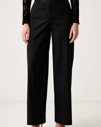 BOSS  pantaloni wide leg pentru femei din bumbac cu elastan Tianaha