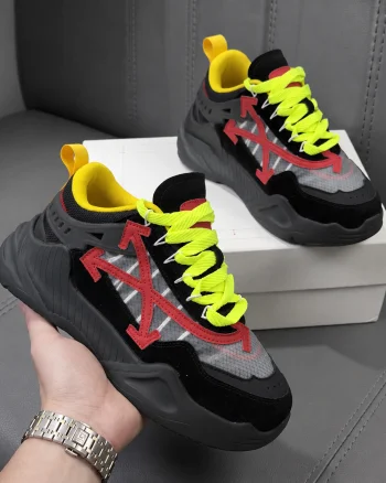 Adidasi barbati casual  premium  negri cu rosu k19