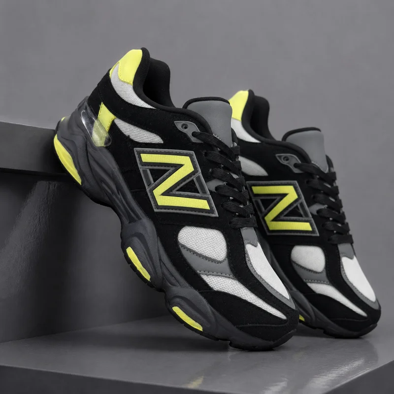 Adidasi barbati casual  premium  negri cu verde L111