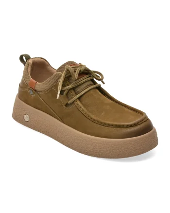 Mocasini GRYXX kaki, 80160, din nabuc