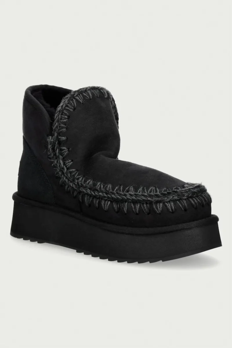 Mou  Mini Eskimo Platform Boot cizme de zăpadă pentru femei din piele întoarsă