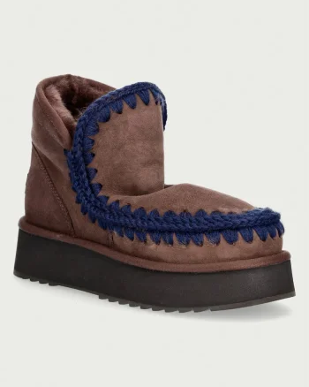 Mou  Mini Eskimo Platform Boot cizme de zăpadă pentru femei din piele întoarsă