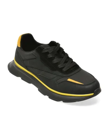 Pantofi sport GRYXX negri, 80210, din materila textil si piele naturala