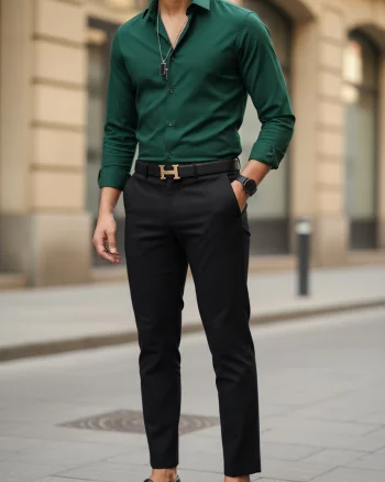 Camasa barbati bleumarin verde  slim fit  13538