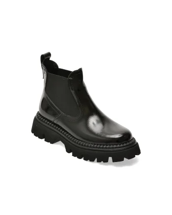 Ghete GRYXX negre, 208607, din piele naturala lacuita