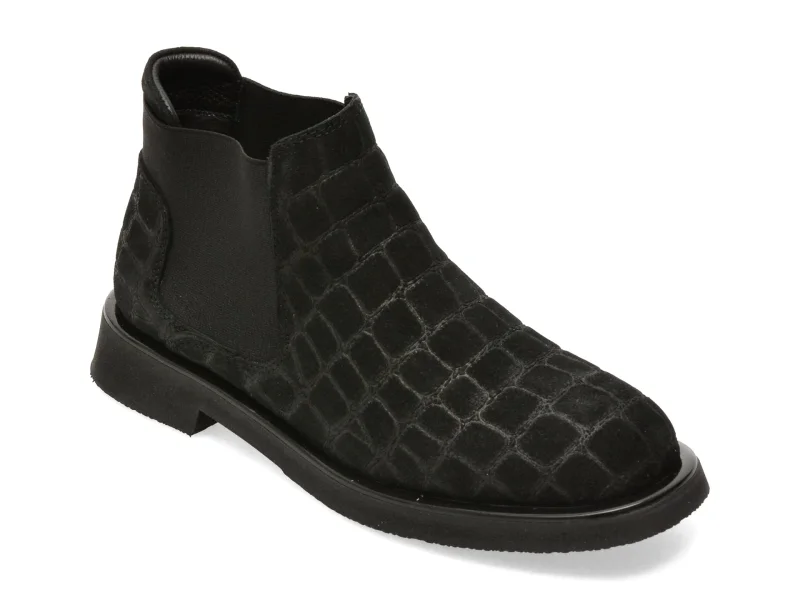 Ghete EPICA negre, 4630519, din piele intoarsa
