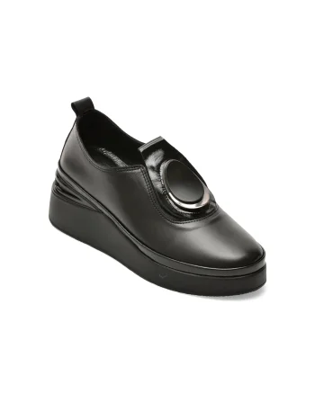 Pantofi IMAGE negri, 2422450, din piele naturala